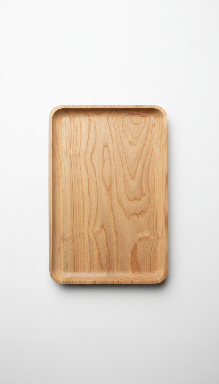 Maple Wood Tray With Raised Edge